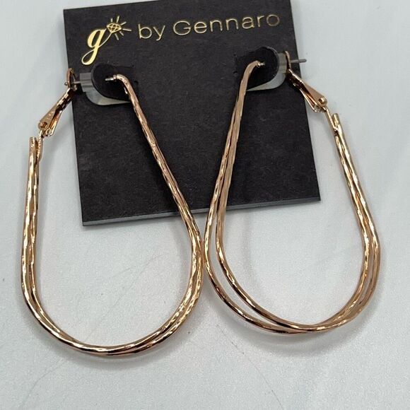 Gold Tear Drop Hoops G by Gennaro Earrings $16ea / 3 for $25 - Picture 1 of 5